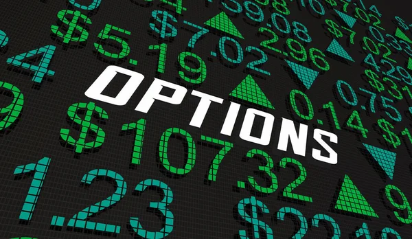 Options Stock Ticker Company Shares Trade Sell Earnings Compensation Illustration — Stockfoto