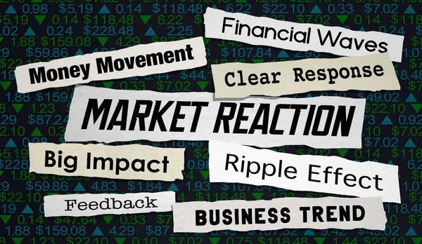 Market Reaction News Headlines Stock Impact Business Share Prices Illustration — Stockfoto