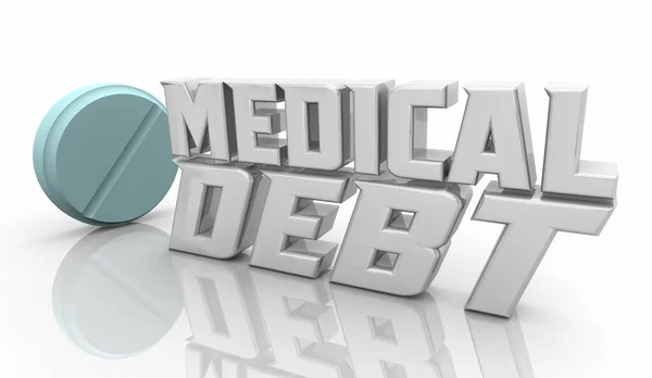 Medical Debt Cant Pay Bills Prescription Medicine Treatment Illustration — Stockfoto