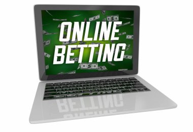 Çevrimiçi Bahis Bilgisayarı Spor Kitabı İnternet Kumar 3d İllüstrasyon Sitesi