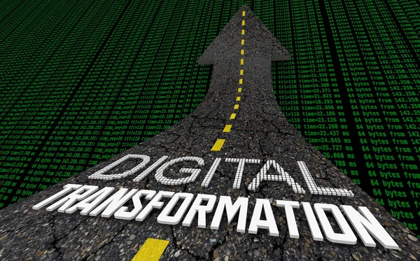 Strategieplan Zur Digitalen Transformation Zur Anpassung Der Neuen Technologieorganisation Illustration — Stockfoto