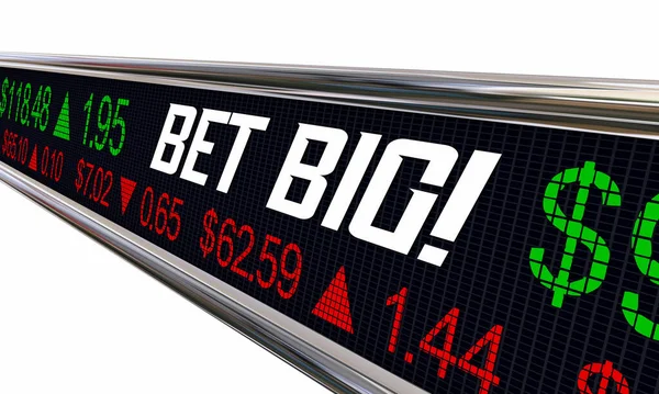 Bet Big Stock Market Investment Kaufen Aktien Risiko Glücksspiel Chance — Stockfoto