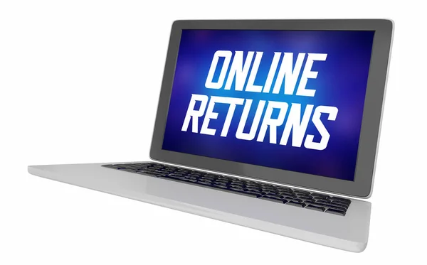 Online Returer Digital Web Store Produkt Inköp Utbytespolicy Bärbar Dator — Stockfoto
