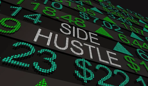Side Hustle Day Trading Bourse Faire Argent Acheter Des Actions — Photo