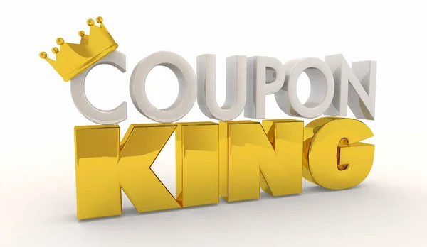 Coupon King Sparen Sie Geld Rabattangebote Special Deal Expert Illustration — Stockfoto