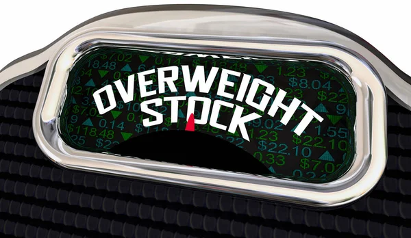 Overweight Stock Scale Società Azioni Sovraperformare Mercato Illustrazione — Foto Stock