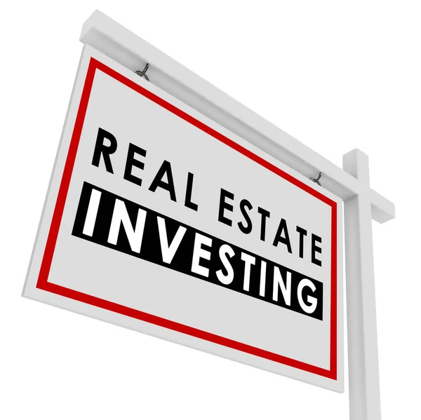 Real Estate Investing Sale Sign Naučte Jak Nakupovat Prodávat Nemovitosti — Stock fotografie