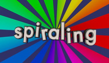 Spiraling Out of Control Downward Freefall Drop 3d Illustration