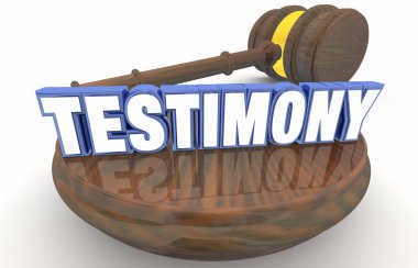 Testimony Judge Gavel Court Hearing Witness Statement Evidence 3d Illustration