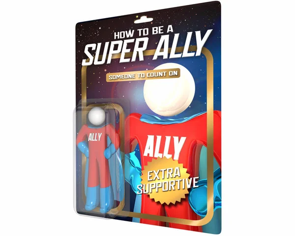How Super Ally Action Figure Dei Support Person Inclusion Help — Stockfoto