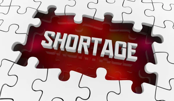 Shortage Low Supply Puzzle Out Stock Inventory Supplies Illustration — Foto Stock