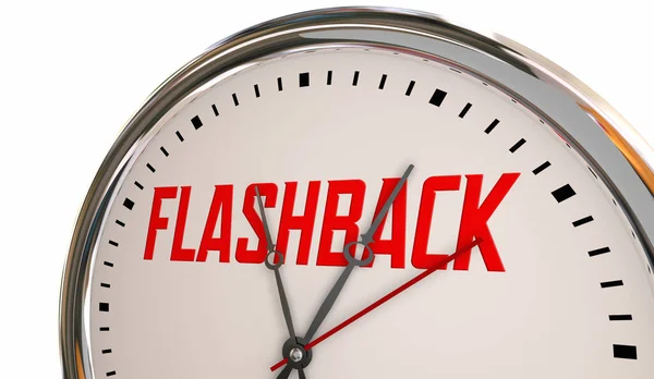 Flashback Clock Looking Backward Time Rewind Illustration — Stock Photo, Image