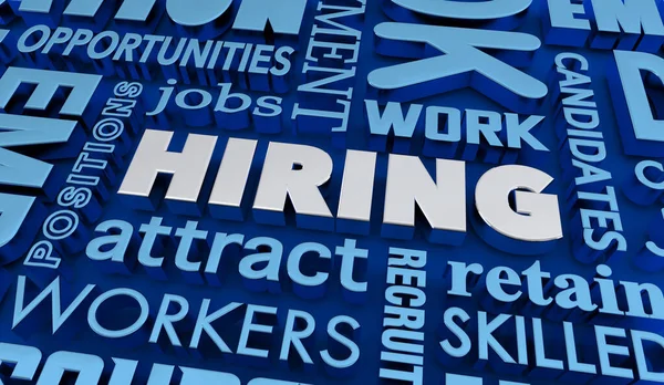 Hiring Attract New Employees Hire Best Candidates Open Jobs Words 3d Illustration