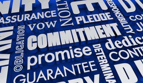 Commitment Promise Pledge Vow Obligation Word Collage Illustration — 스톡 사진