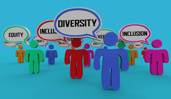 Diversity Equity Inclusion Community People Speech Bubbles 3d Illustration