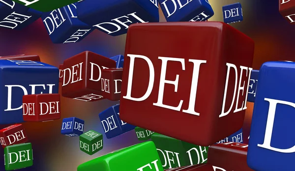 DEI Diversity Equity Inclusion Priority Goal Diverse Inclusive Initiative 3d Illustration