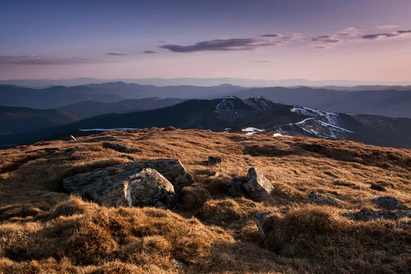 Solnedgangssten - Stock-foto