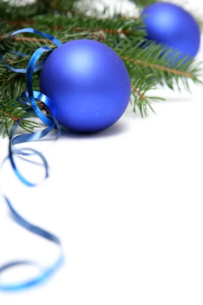 Modrý vánoční žárovky — Stock fotografie