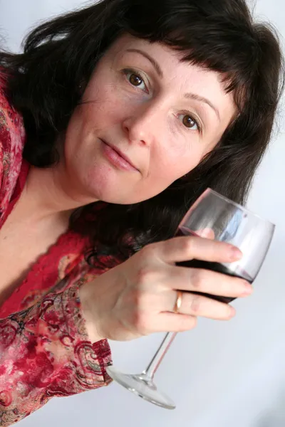 Woman drinking wine — Stock Photo, Image