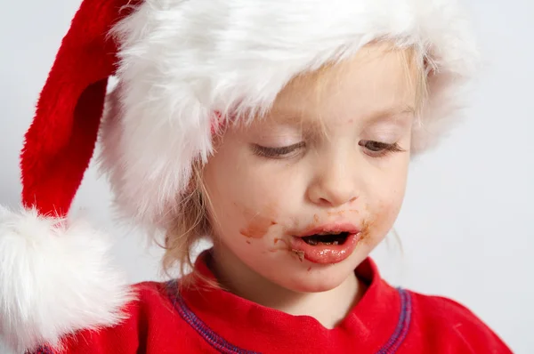 Pequeno chocolate Santa — Fotografia de Stock