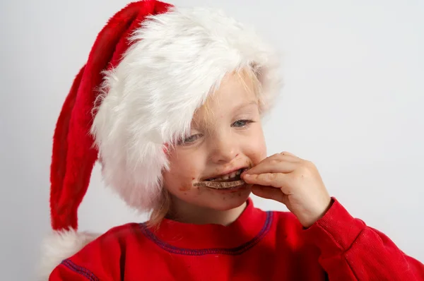 Pequeno chocolate Santa — Fotografia de Stock