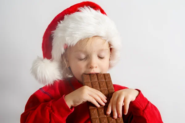 Маленькі шоколадні Санта — стокове фото