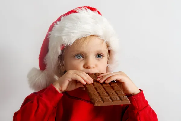 Little chocolate Santa — Stock Photo, Image