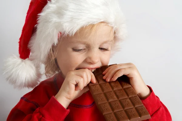 Piccolo Babbo Natale cioccolato Fotografia Stock