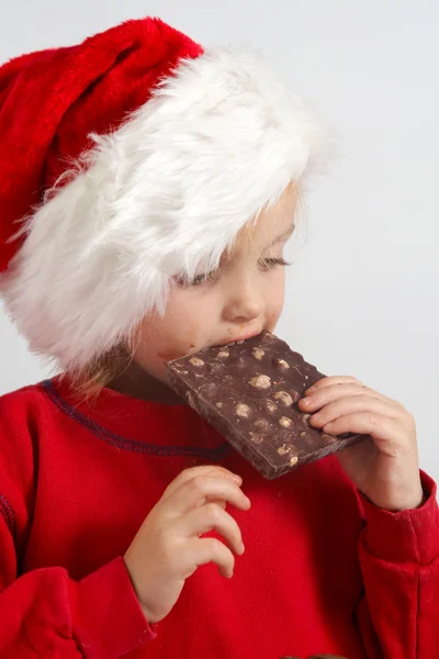 작은 초콜릿 산타 — 스톡 사진