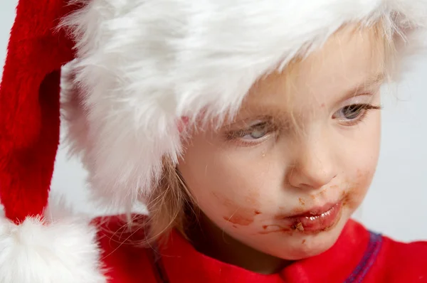 Pequeno chocolate Santa — Fotografia de Stock