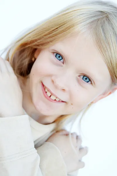 Olhos azuis menina — Fotografia de Stock