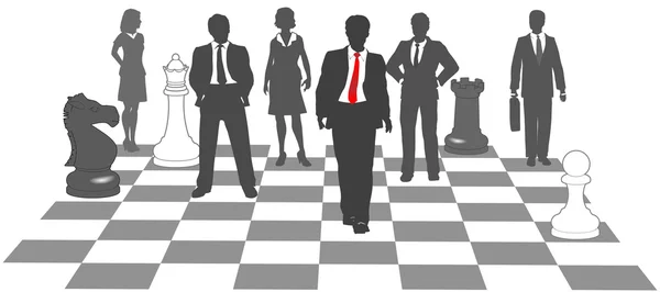 Business équipe d'échecs gagner jeu — Image vectorielle