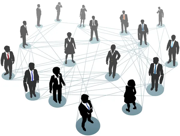 Nœuds de connexion réseau d'affaires — Image vectorielle
