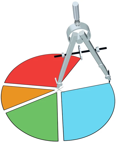 Engenharia projeta gráfico de crescimento de market share — Vetor de Stock