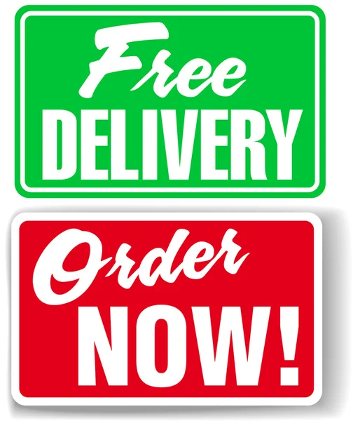 Free Delivery Order Now website ad icons signs — Stock Vector