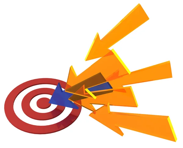 Arrow colors find target bullseye success — Stock Photo, Image