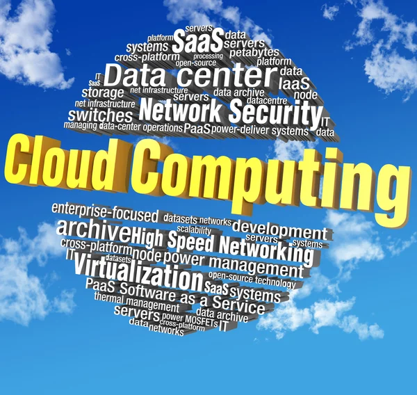 Cloud computing technologie slovo Tagy — Stock fotografie