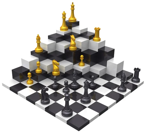 Satranç oyunu kazanmak 3d challenge — Stok fotoğraf