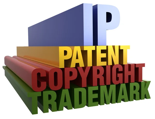 Propiedad intelectual Derechos de autor Palabras sobre marcas comerciales — Foto de Stock