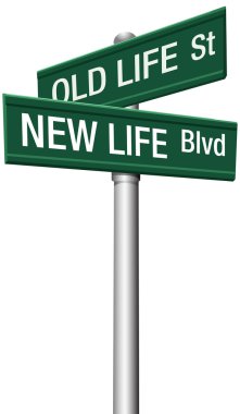 New Life or Old change street signs clipart