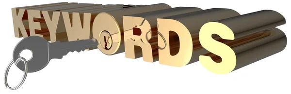 Keywords 3D search key words lock — Stock Photo, Image