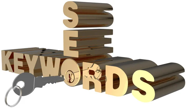 Palavras-chave de busca SEO bloqueio de palavras-chave — Fotografia de Stock