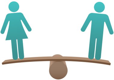 Equal male female sex equality balance clipart