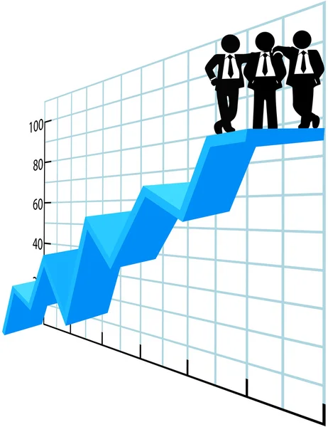 Equipo de negocios gráfico de ventas superior — Archivo Imágenes Vectoriales