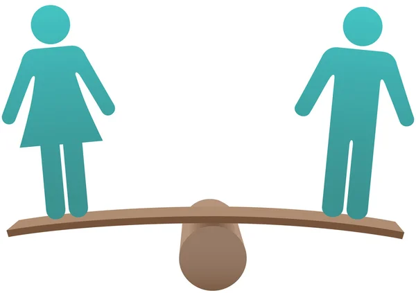 Igualdad de género masculino femenino equilibrio de igualdad — Vector de stock