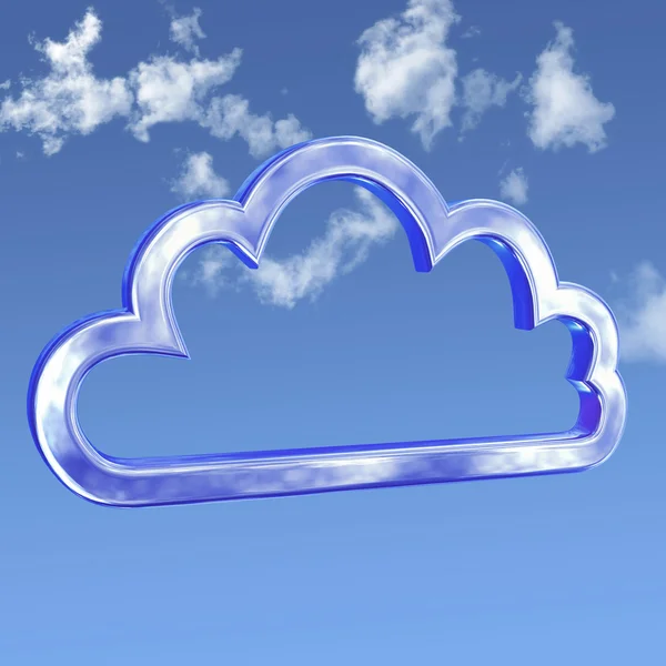 Cloud computing-tech frame in lucht — Stockfoto