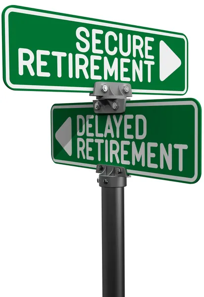 Delayed or Secure Retirement fund plan — Stock Photo, Image