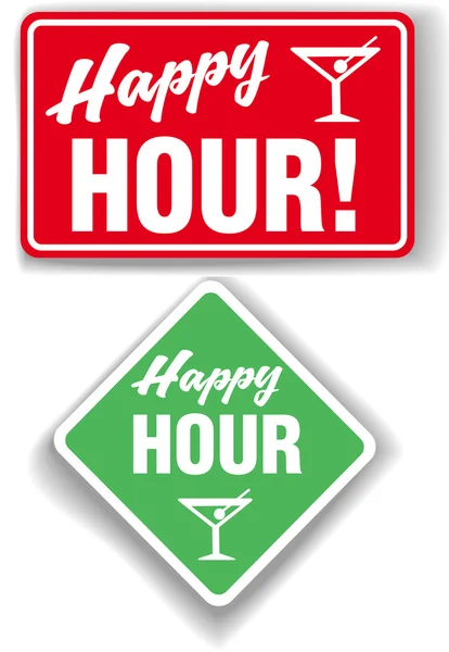 Happy Hour Cocktail bar signs — Stock Vector