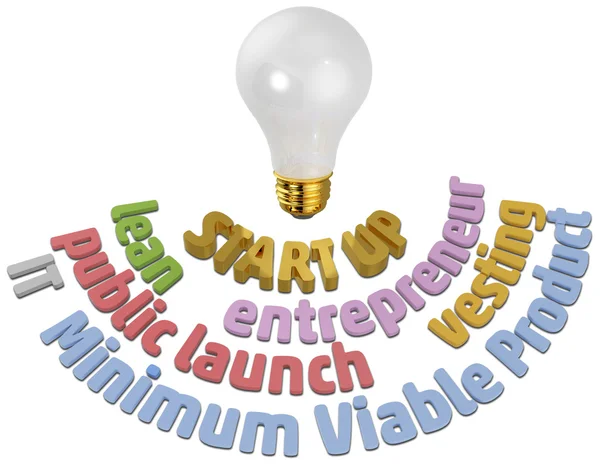 Start up entrepreneur ampoule — Photo