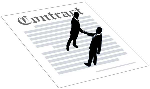 Contract business people sign agreement — Stock Vector